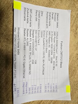 Prodám herní PC Forton CMT512 BLACK - 6