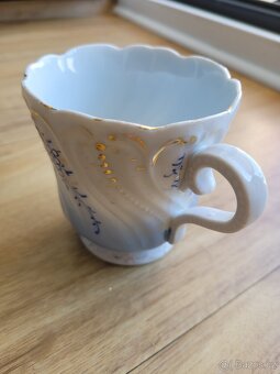 Hrnek, porcelán, zdobený, retro - 6