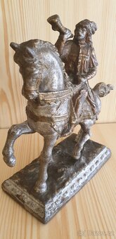 OLDŘICH NA KONI, UMĚLECKÁ PLASTIKA ORIGINÁL SOŠKA 1850-1899 - 6