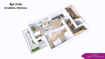 Prodej, byt 2+kk,balkon, garážové stání, 54 m2, Olomouc - No - 6