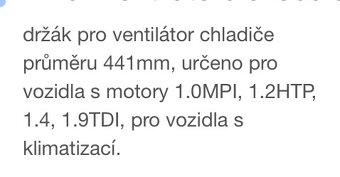 Originální držák ventilátoru Škoda - 6