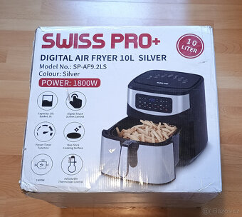 Swiss Pro+ Horkovzdušná Digitální fritéza 10L, 200C, 1800W - 6