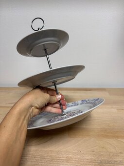 Porcelánový etazér, patrový talíř, cibulák - 6