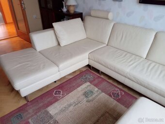Kožená sedací souprava světlá - 6