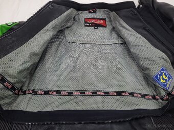 XLS GREEN dvojdielna pánska kožená moto kombinéza 52 L - 6
