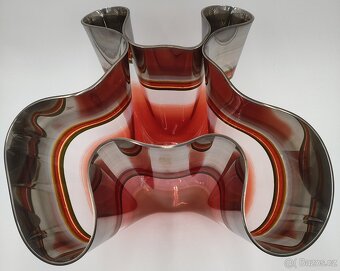 Krásná vypalovaná váza na plastickém skle Antonie Jankovcová - 6