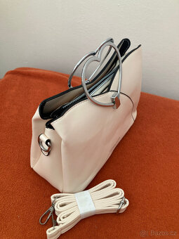 nová crossbody kabelka ČERNÁ/ŠEDÁ/ KRÉMOVÁ - 6