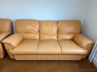 Obývací set – kožená sedací souprava - 6