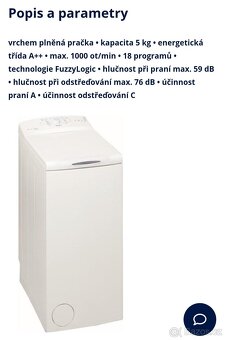 Whirlpool A++, 1000ot. Fuzzy Logic, 4 roky stará - 6
