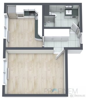 Pronájem zrekonstruovaného bytu 1+1, 36 m² – Popradská, Ústí - 6