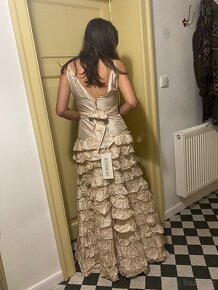 Nové společenské slavnostní svatební hedvábné luxusní šaty - 6