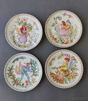 Exkluzivní sada 4 porcelánových talířů s vílími (Luisenburg) - 6