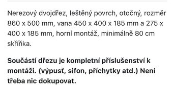 Kuchyňský dřez - dvojdřez - 6