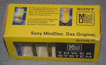 MD minidisc SONY TOWER SYSTEM + 5x MD SONY 80min., NOVÉ,sada - 6