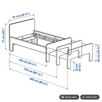 Rostoucí dětská postel IKEA SLÄKT s matrací - 6