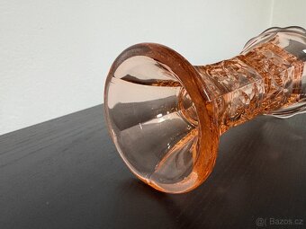 Váza Art deco - růžové sklo - 6