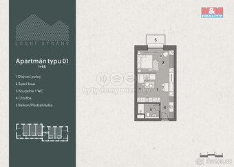 Prodej apartmánu 1+kk, 36 m², Ostružná - 6
