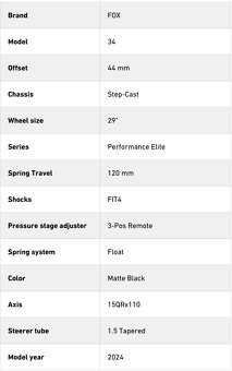 FOX 34 SC Performance Elite 29" 120mm 44mm FIT4 3P Remote - 6
