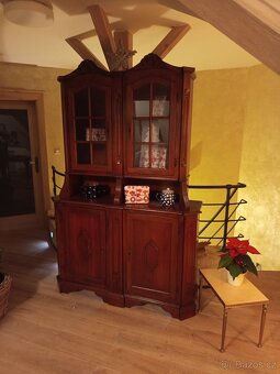Starožitný kredenc-komoda -vitrina - 6