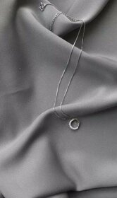 Dámský stříbrný náhrdelník třpytivý kroužek 925 nový 50 cm - 6