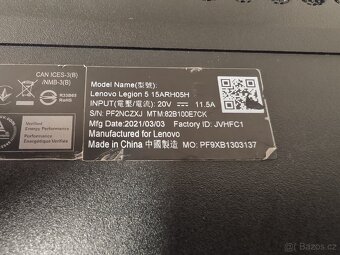 Herní 144hz notebook Lenovo Legion 5 4600/rtx2060/1TBssd - 6