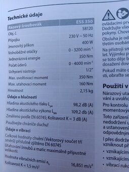 Elektrický rázový utahovák Güde ESS 350 - 6