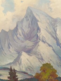 Obraz J. Novák, Vysoké Tatry - Kriváň, olej na pláně 135x85 - 6
