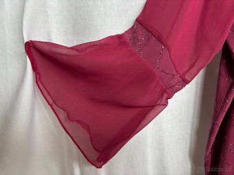 Vínová halenka s voálovými rukávy a lurexem XXL - 6