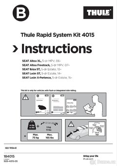 Thule kit 4015 – Seat Altea, Ibiza nebo Leon - 6