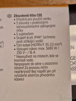 Zásuvková lišta CEE pro karavany, 1.5m. NOVÁ. - 6