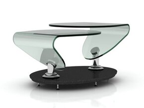 Skleněný stolek, otočný, značkový design - 6