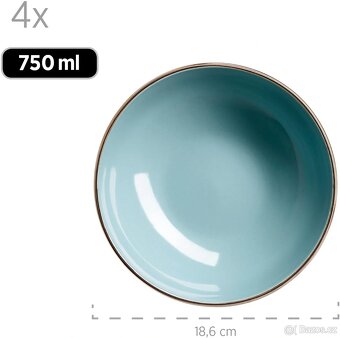 Jídelní sada Mäser BLUE METALLIC RIM Jídelní sada 16 ks - 6