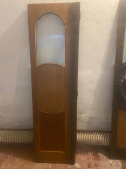 Secesní historické dvoukřídlé dveře s fazetovému skly a dřev - 6