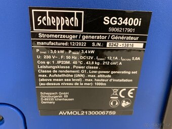 Scheppach SG 3400i - invertorová elektrocentrála 3400 W - 6