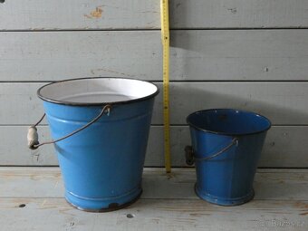 Smaltovaný modrý kýbl 2 ks - 6