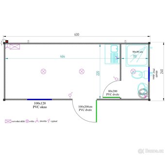 Nový obytný kontejner s koupelnou 6x2,4m vč. kuchyňky - 6