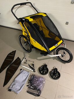 💛🖤 jako NOVY Thule Chariot Sport double 💛🖤 - 6