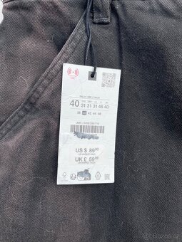 Zara Overdyed Baggy Jeans Black (M) - 6