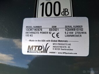Zahradni traktor MTD Anthracite Power 92 - 6