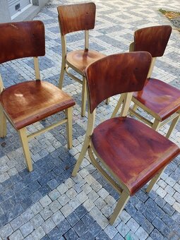 retro poválečné ČSSR židle 4ks socialismus 1950 - 1960 - 6