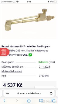 Řezací nástavec (propan butan) Nový - 6