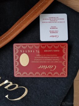 Cartier Marcello koňaková kabelka přes rameno s popruhem XL - 6