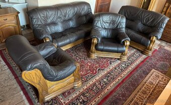 Rustikální kožená sedací souprava,6089 - 6