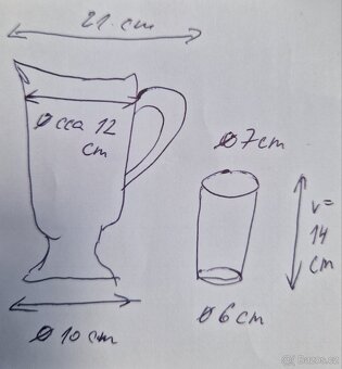 Sada skleněný džbán 1.25 l a 6 sklenic na 300ml - 6