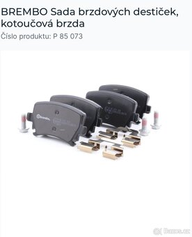Sada brzdových destiček BREMBO P 85 073 kotoučová brzda - 6