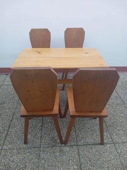 Jídelní set, stůl + 4 židle, selský nábytek - 6