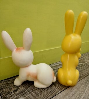 RETRO HRAČKY GUMOVÉ SRNEČKY, SLON, ZAJÍČEK, ŽABKA, MEDVÍDEK - 6