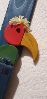 Závěsná dekorace dřevěný papoušek - velký - 6