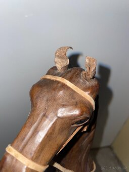 Retro / vintage kožená socha / figurka koně - 6