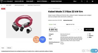 Kabel Mode 3 třífáze 22 kW 6m - 6